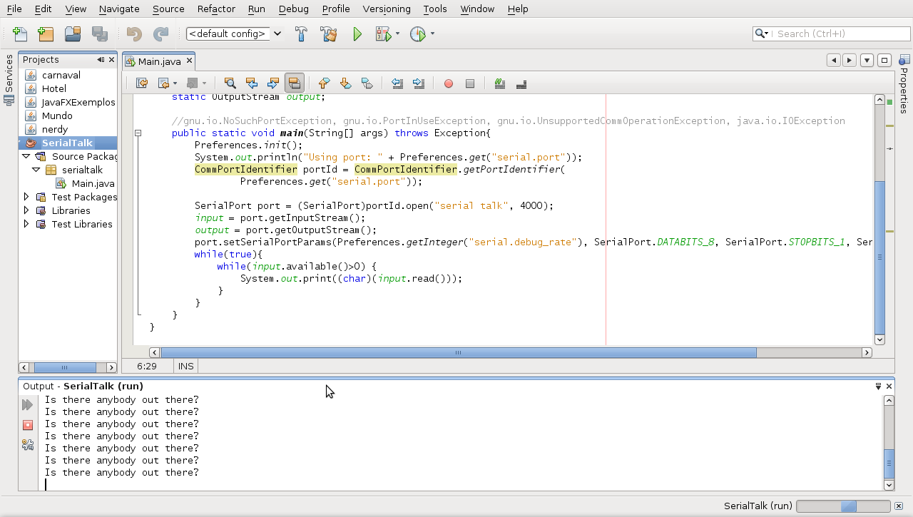 Java Program To Read From Serial Port